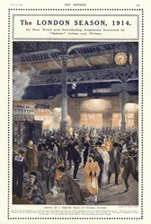 Ankunft eines Theaterzuges am Victoria-Bahnhof, London